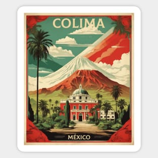 Colima Mexico Tourism Vintage Poster Sticker